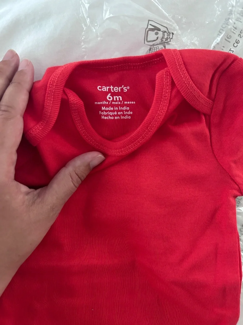NWT Carters Red Onesie 3-6 months
